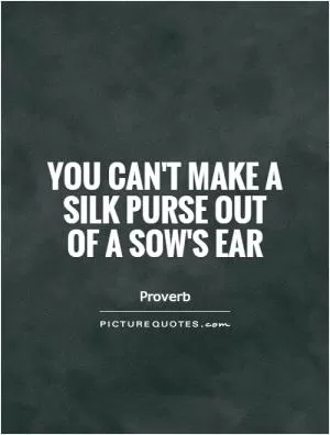 You can't make a silk purse out of a sow's ear Picture Quote #1