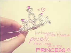 Just because you don't have a prince doesn't mean you're not a princess Picture Quote #1