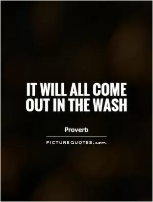 It will all come out in the wash Picture Quote #1