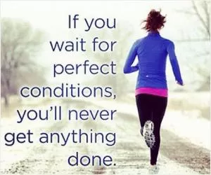 If you wait for perfect conditions, you'll never get anything done Picture Quote #1