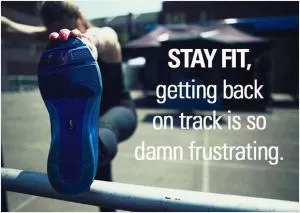 Stay fit. Getting back on track is so damn frustrating Picture Quote #1
