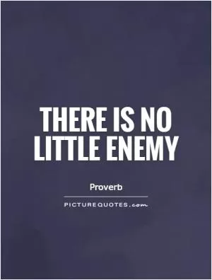 There is no little enemy Picture Quote #1