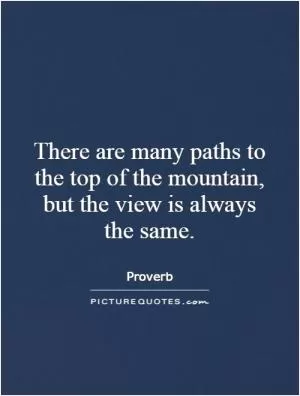 There are many paths to the top of the mountain, but the view is always the same Picture Quote #1