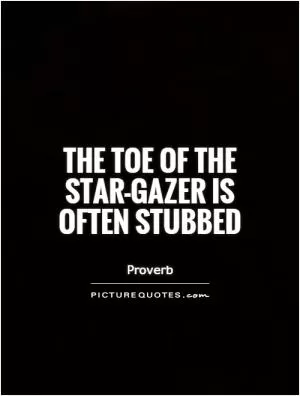 The toe of the star-gazer is often stubbed Picture Quote #1