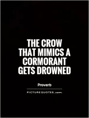 The crow that mimics a cormorant gets drowned Picture Quote #1
