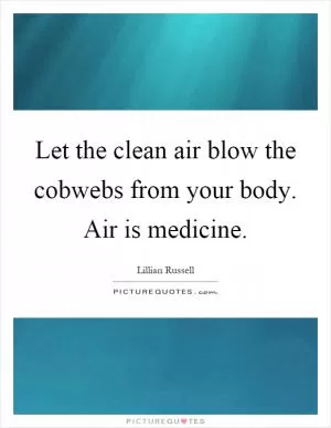 Let the clean air blow the cobwebs from your body. Air is medicine Picture Quote #1