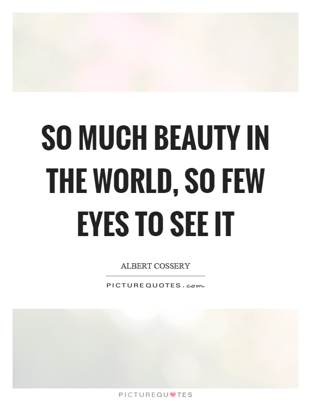 So much beauty in the world, so few eyes to see it Picture Quote #1