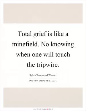 Total grief is like a minefield. No knowing when one will touch the tripwire Picture Quote #1