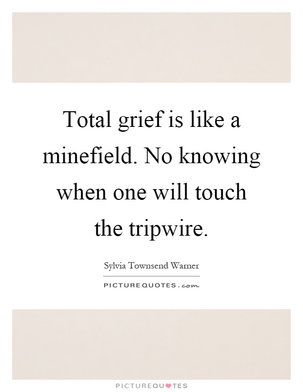 Total grief is like a minefield. No knowing when one will touch the tripwire Picture Quote #1