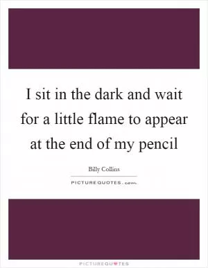 I sit in the dark and wait for a little flame to appear at the end of my pencil Picture Quote #1