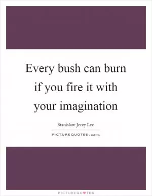 Every bush can burn if you fire it with your imagination Picture Quote #1