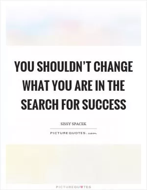 You shouldn’t change what you are in the search for success Picture Quote #1