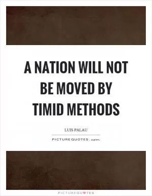 A nation will not be moved by timid methods Picture Quote #1