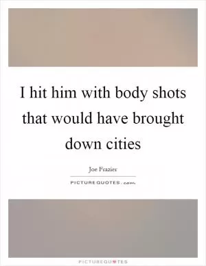 I hit him with body shots that would have brought down cities Picture Quote #1