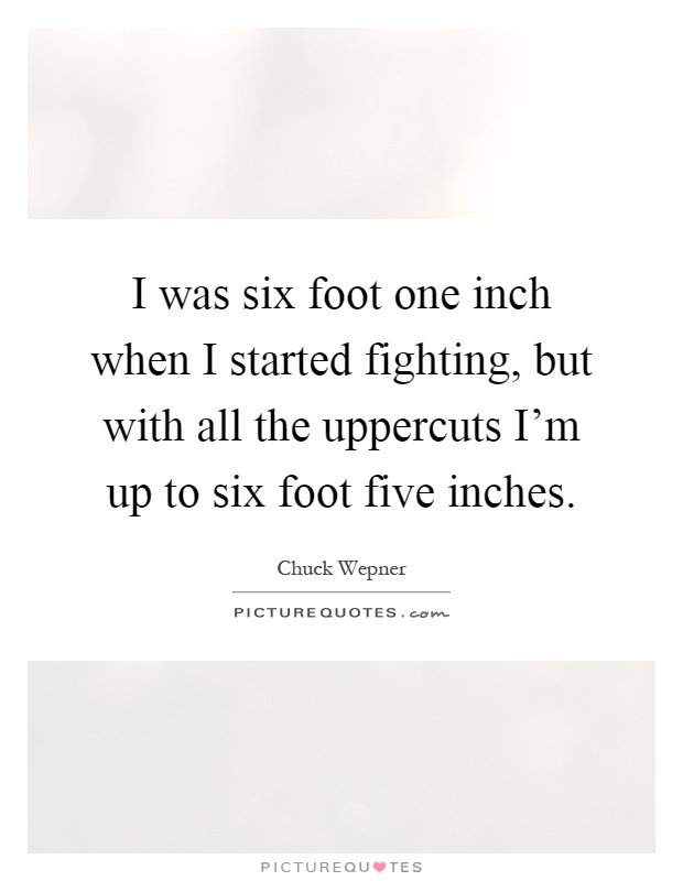 I was six foot one inch when I started fighting, but with all the uppercuts I'm up to six foot five inches Picture Quote #1