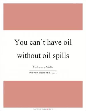You can’t have oil without oil spills Picture Quote #1