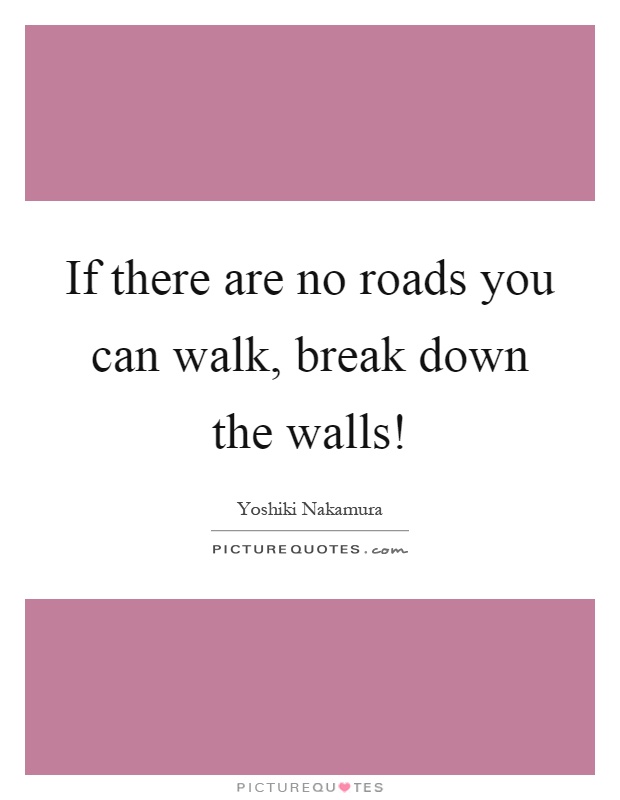 If there are no roads you can walk, break down the walls! Picture Quote #1