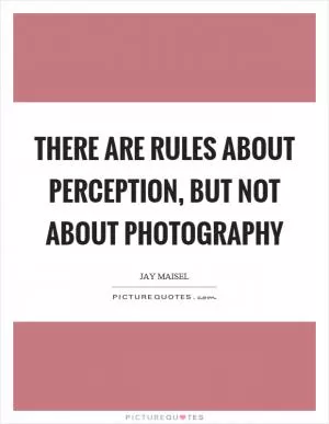 There are rules about perception, but not about photography Picture Quote #1
