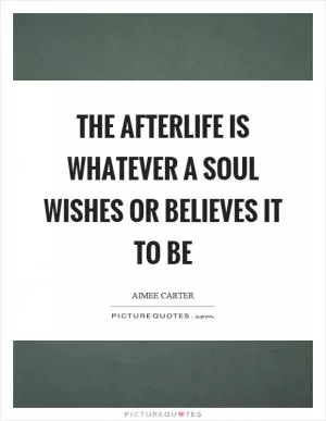 The afterlife is whatever a soul wishes or believes it to be Picture Quote #1
