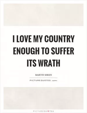 I love my country enough to suffer its wrath Picture Quote #1