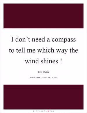 I don’t need a compass to tell me which way the wind shines! Picture Quote #1