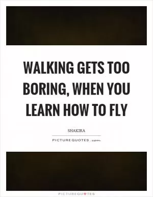 Walking gets too boring, when you learn how to fly Picture Quote #1