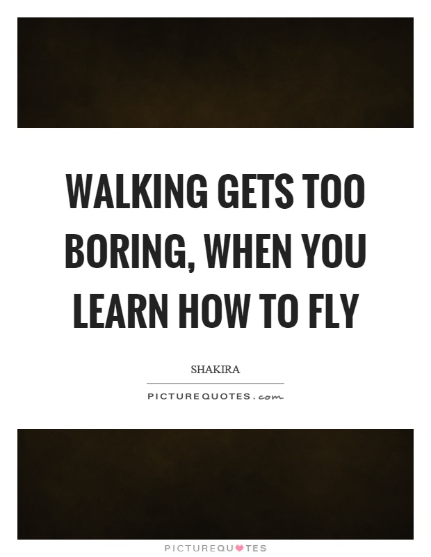 Walking gets too boring, when you learn how to fly Picture Quote #1