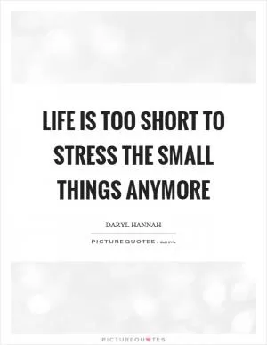 Life is too short to stress the small things anymore Picture Quote #1