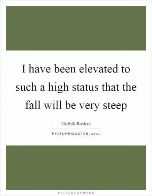 I have been elevated to such a high status that the fall will be very steep Picture Quote #1