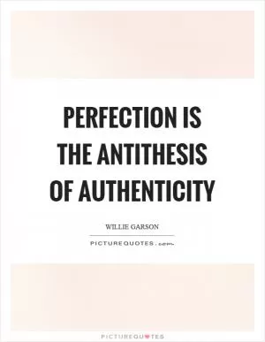 Perfection is the antithesis of authenticity Picture Quote #1