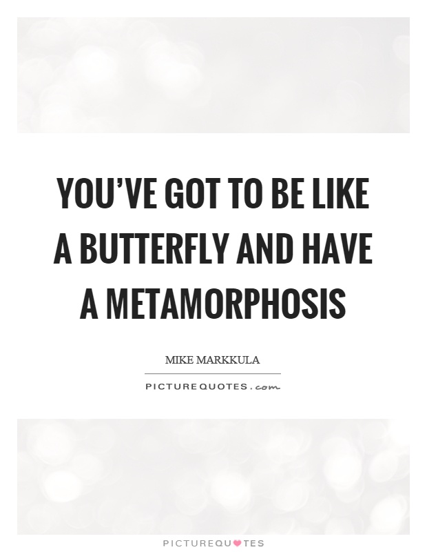 You've got to be like a butterfly and have a metamorphosis Picture Quote #1
