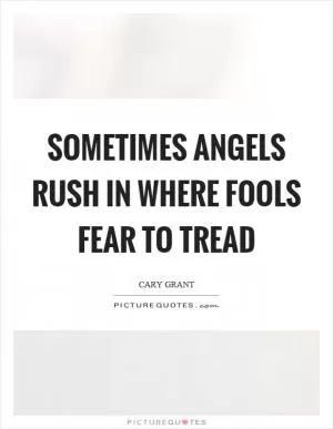 Sometimes angels rush in where fools fear to tread Picture Quote #1