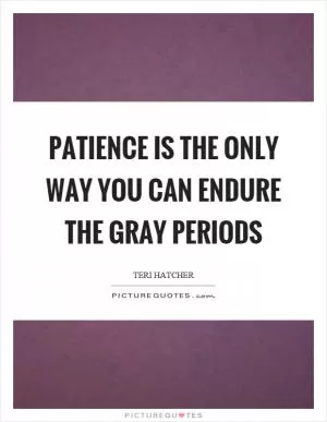 Patience is the only way you can endure the gray periods Picture Quote #1