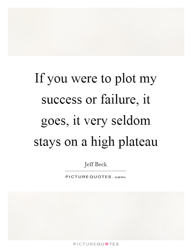 If you were to plot my success or failure, it goes, it very seldom stays on a high plateau Picture Quote #1