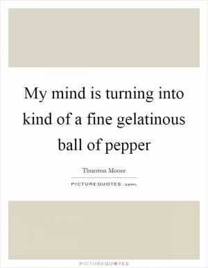 My mind is turning into kind of a fine gelatinous ball of pepper Picture Quote #1