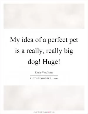 My idea of a perfect pet is a really, really big dog! Huge! Picture Quote #1