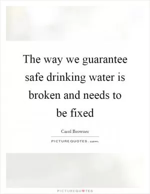 The way we guarantee safe drinking water is broken and needs to be fixed Picture Quote #1
