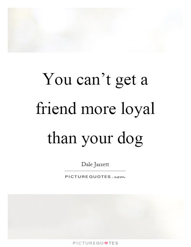 You can't get a friend more loyal than your dog Picture Quote #1