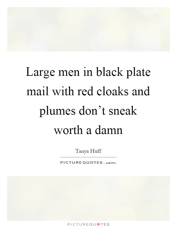 Large men in black plate mail with red cloaks and plumes don't sneak worth a damn Picture Quote #1