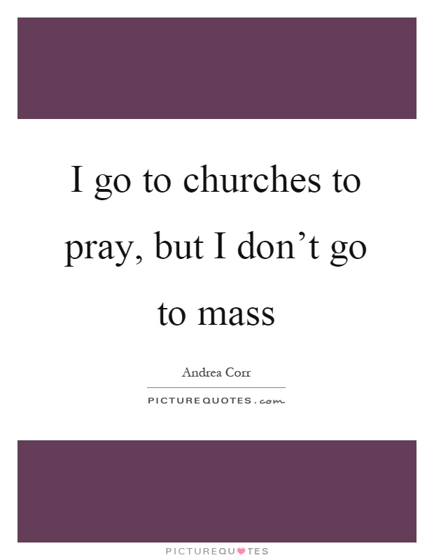 I go to churches to pray, but I don't go to mass Picture Quote #1