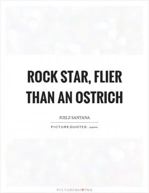 Rock star, flier than an ostrich Picture Quote #1