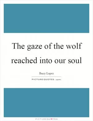 The gaze of the wolf reached into our soul Picture Quote #1