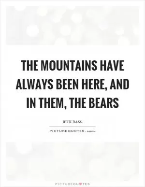 The mountains have always been here, and in them, the bears Picture Quote #1