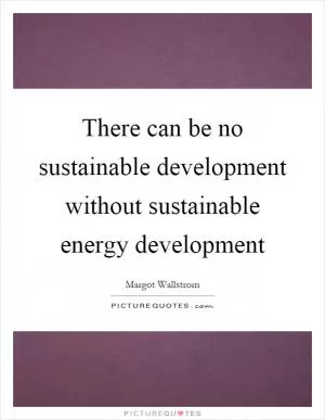 There can be no sustainable development without sustainable energy development Picture Quote #1