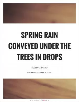 Spring rain conveyed under the trees in drops Picture Quote #1