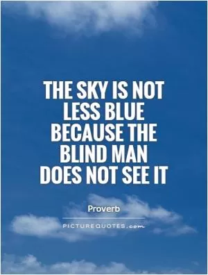The sky is not less blue because the blind man does not see it Picture Quote #1