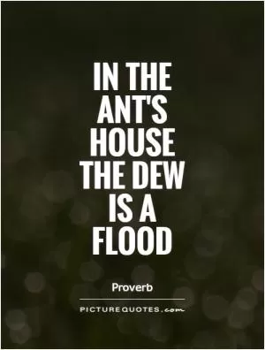 In the ant's house the dew is a flood Picture Quote #1