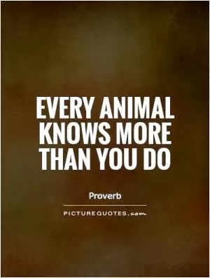 Every animal knows more than you do Picture Quote #1
