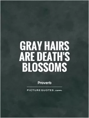 Gray hairs are death's blossoms Picture Quote #1