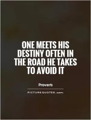 One meets his destiny often in the road he takes to avoid it Picture Quote #1